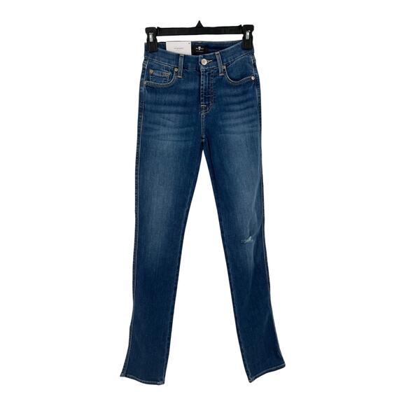 7 For All Mankind jeans Kimmie form fitted straight leg blue size 24 - Picture 1 of 7